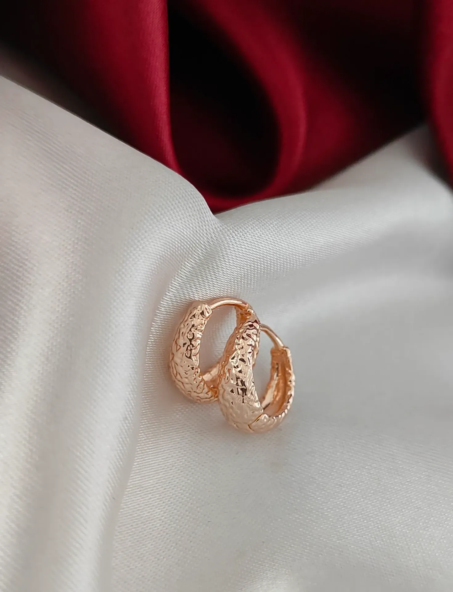 Hammered Gold Huggies 2 pairs.