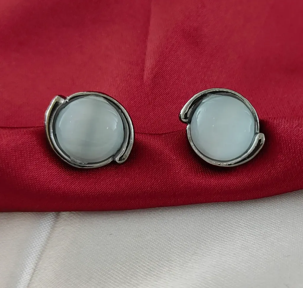 Orbital Moonstone Studs