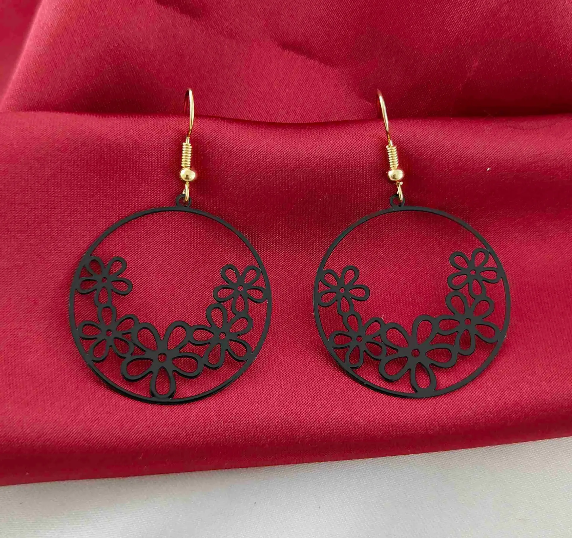 Floral Cutout Hoop Drops