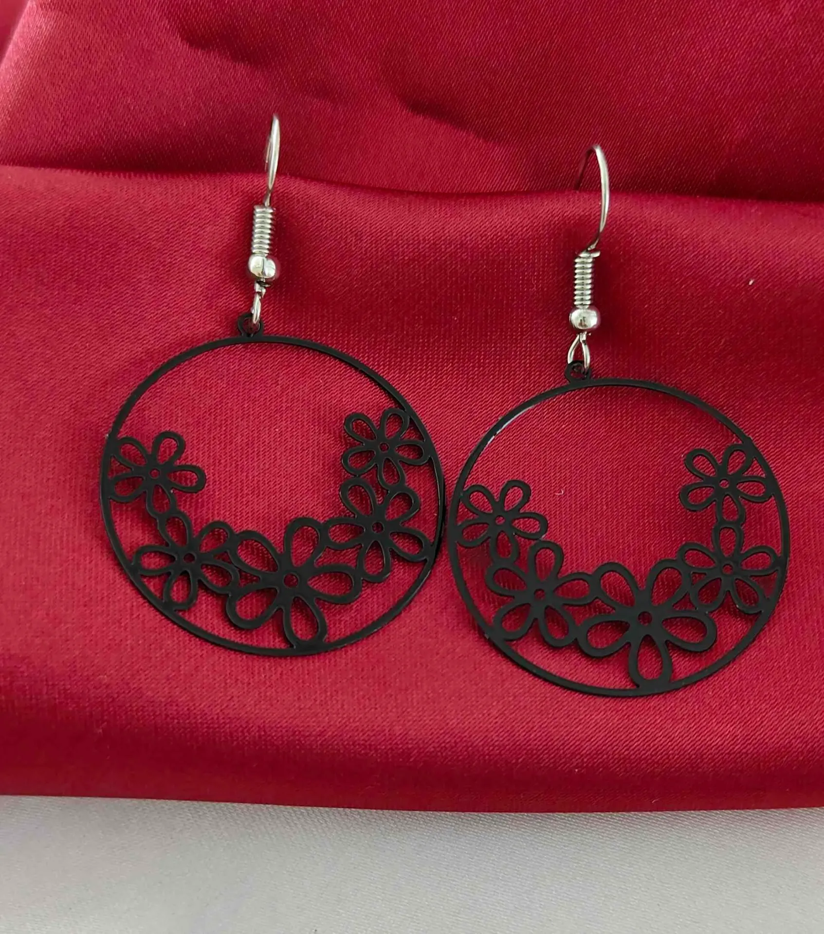 Floral Cutout Hoop Drops
