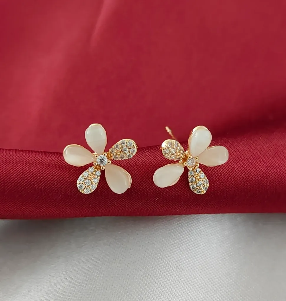 Crystal Petal Flower Studs