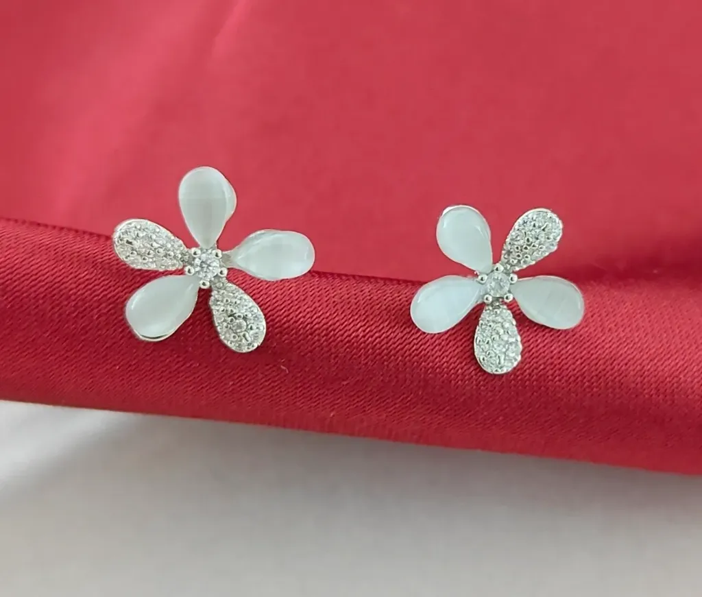 Crystal Petal Flower Studs