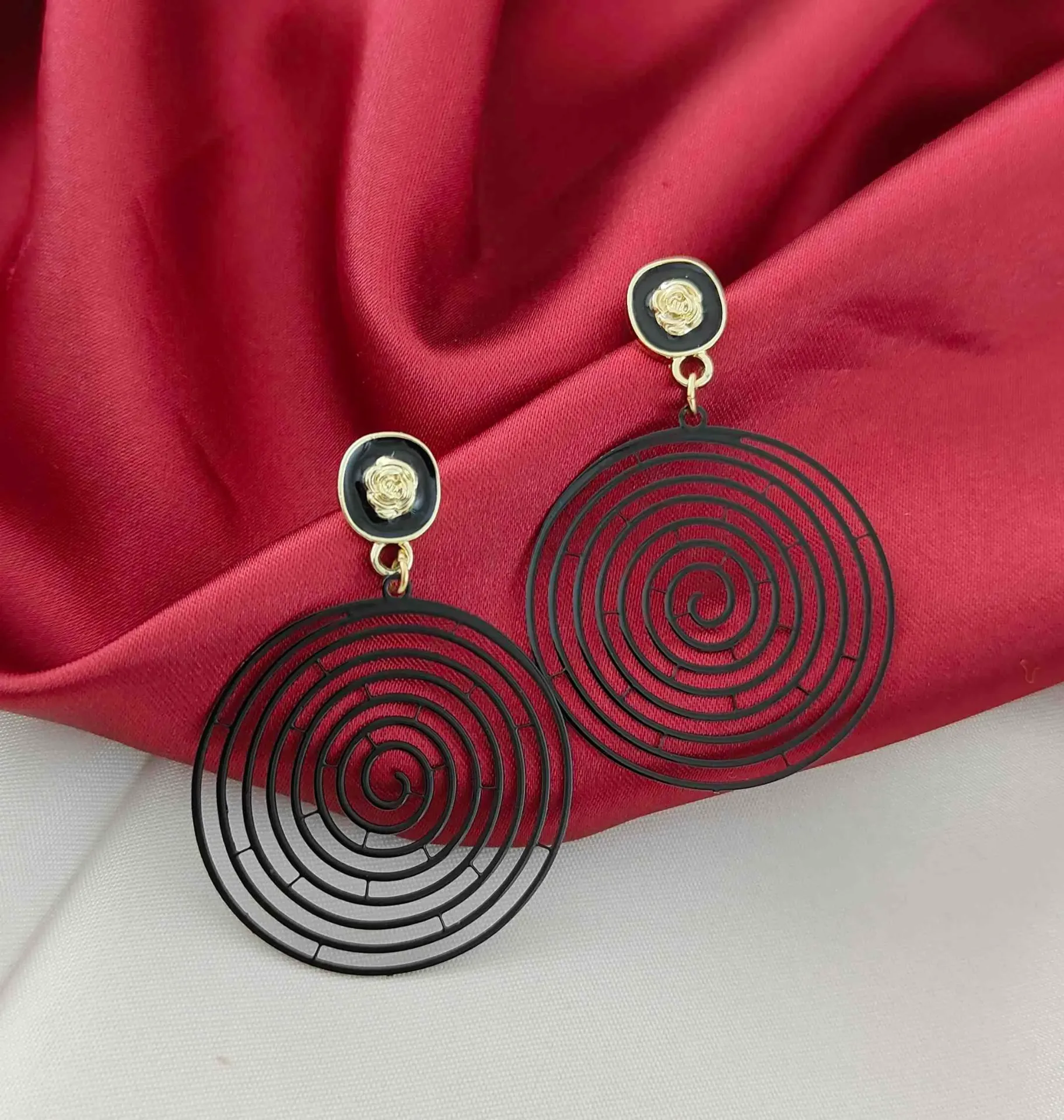 Spiral Coil Dangle Earrings