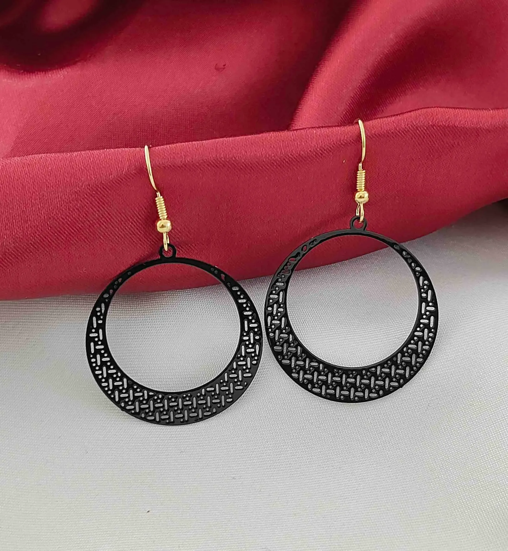 Textured Crescent Hoop Earrings