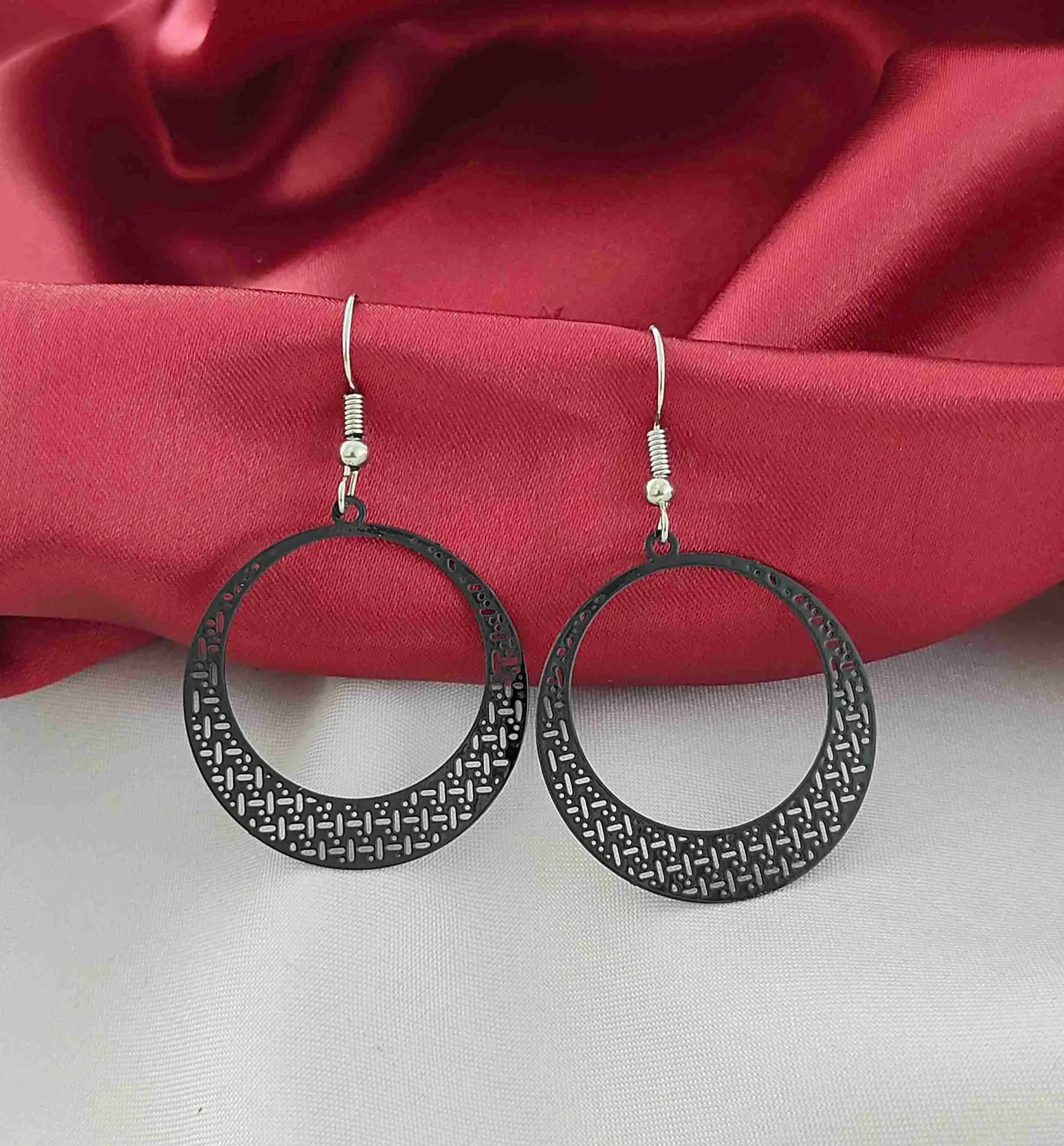 Textured Crescent Hoop Earrings