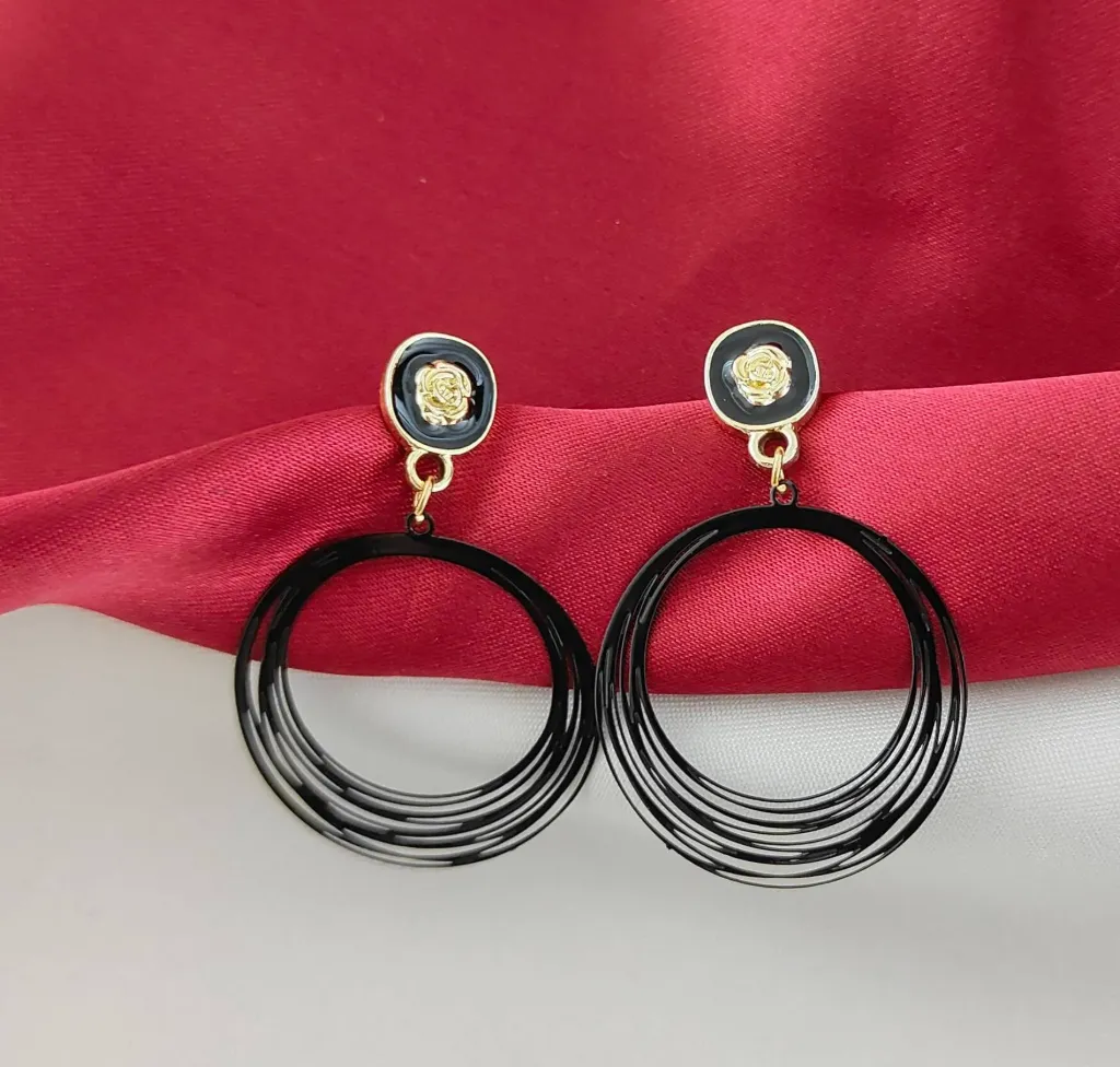 Multi-Orbit Ring Drop Earrings