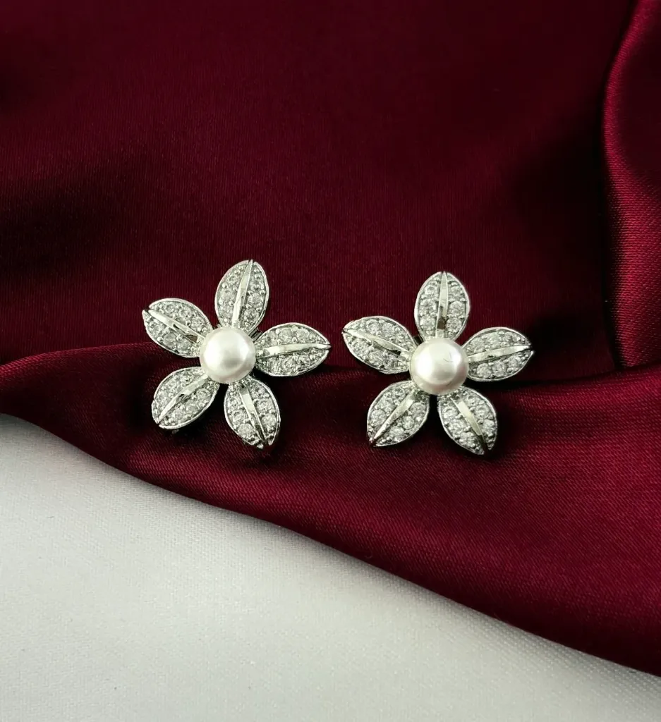 Floral Pearl Studs