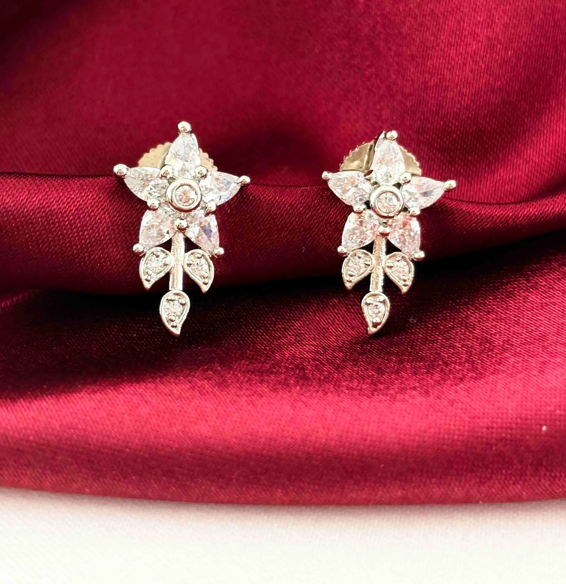 Floral Cluster Drop Studs