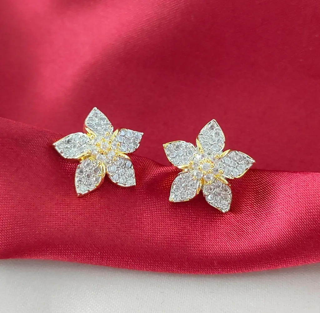 Pave Petal Studs