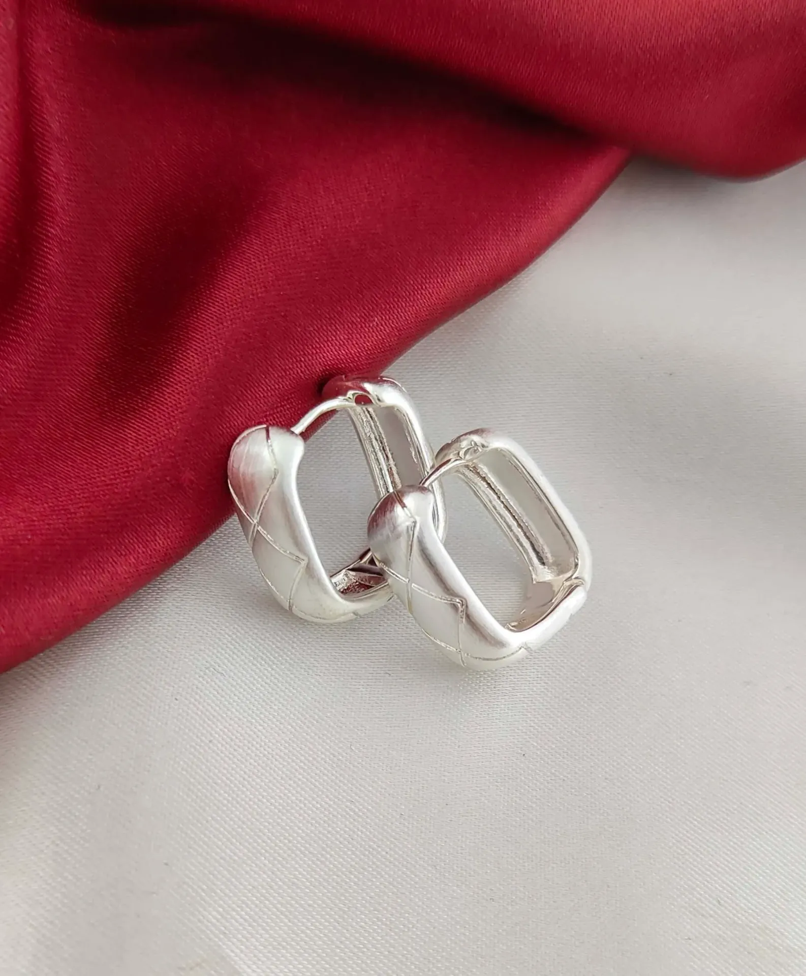 Quilted Huggie Hoops